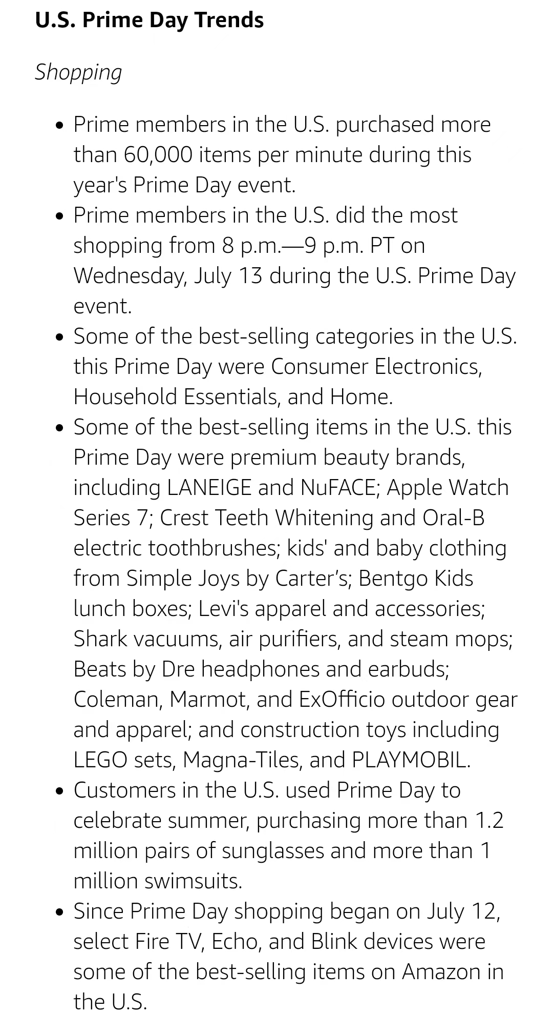 亚马逊Prime Day售出超3亿件商品