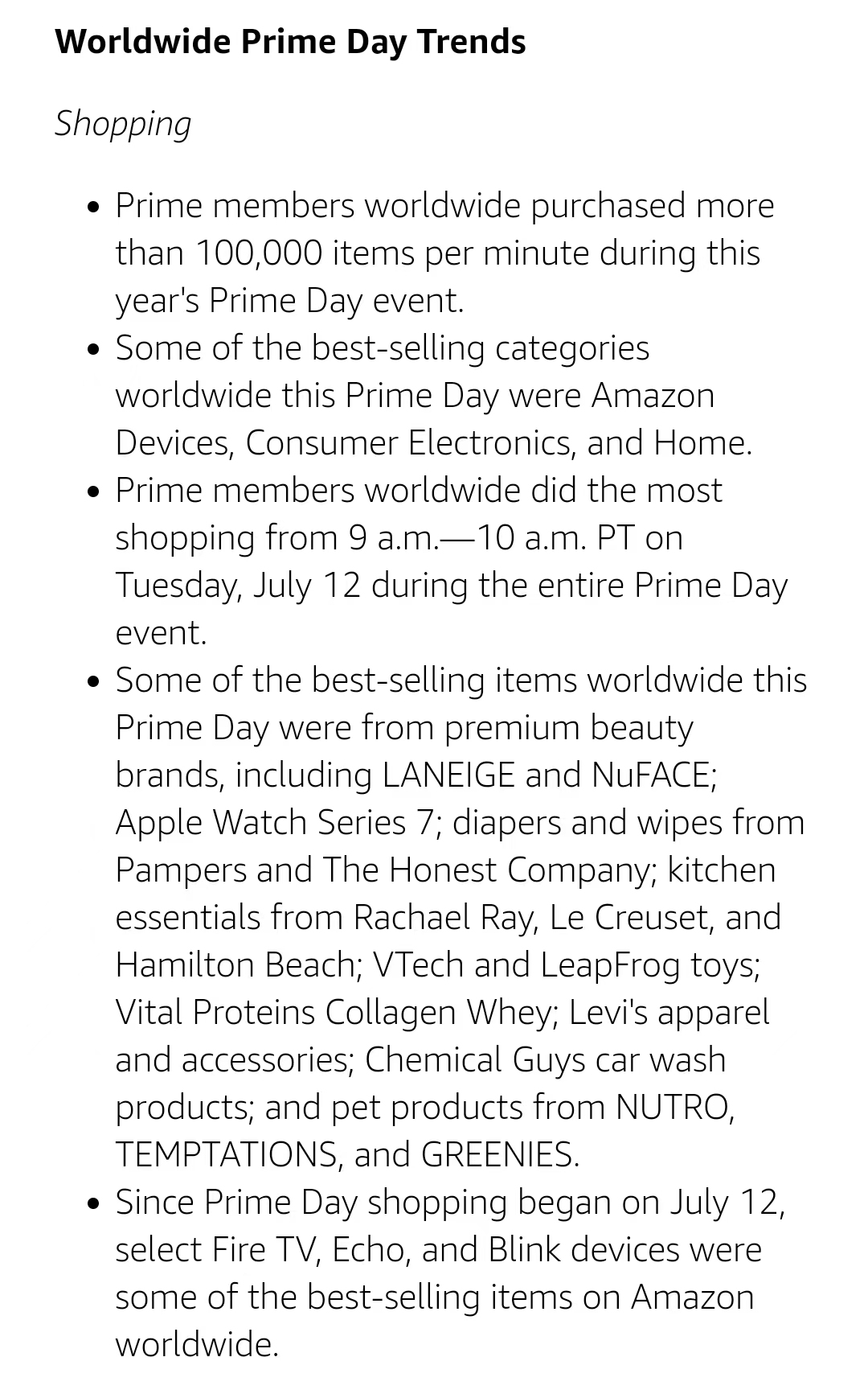 亚马逊Prime Day售出超3亿件商品