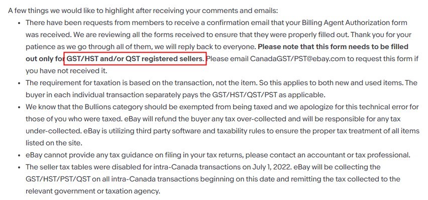 eBay加拿大站销售税已生效