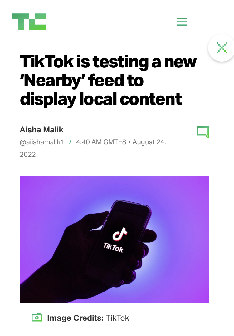 TikTok正在测试“附近”和“添加位置标签”新功能