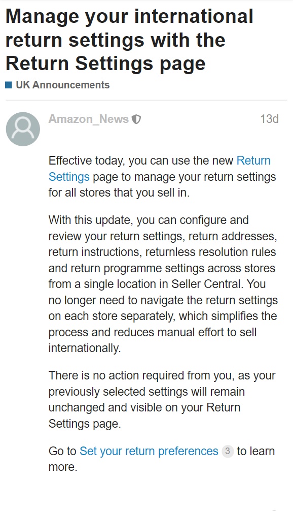 亚马逊欧洲站允许卖家从卖家中心访问品牌注册