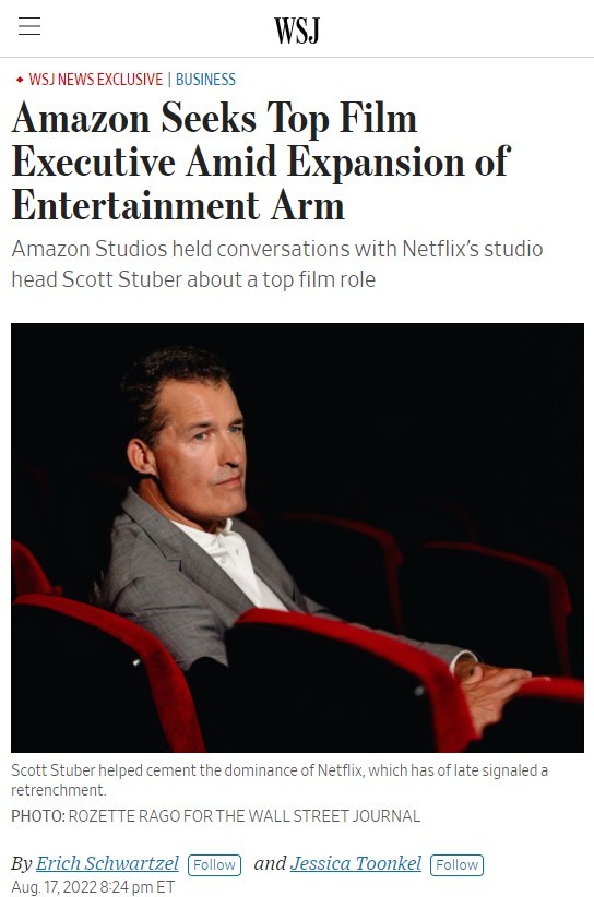 亚马逊寻找电影制片行业高管 据悉已接触Netflix电影部门负责人