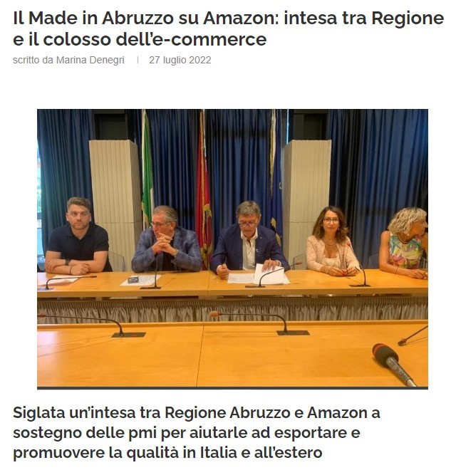 亚马逊与阿布鲁佐政府合作 帮助中小企业推广意大利产品