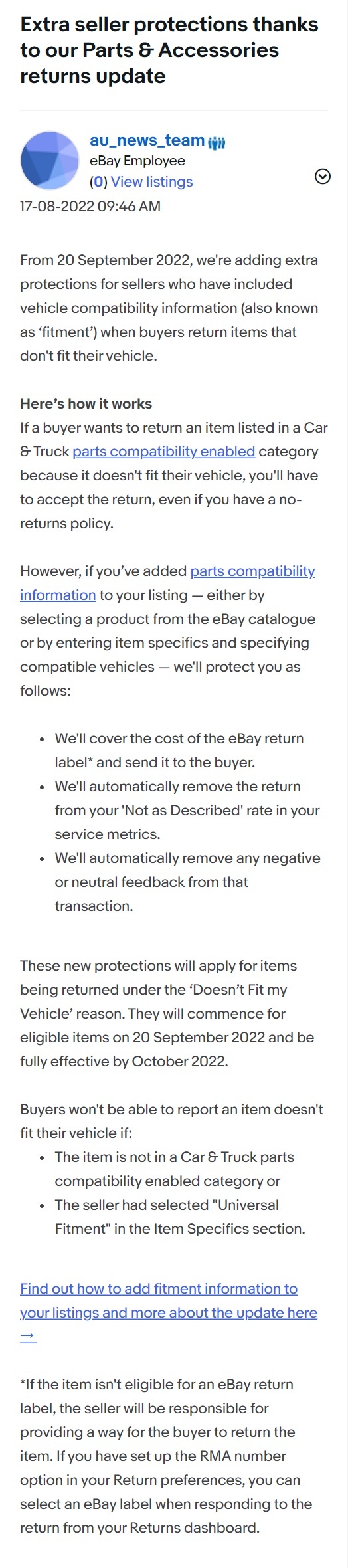 eBay澳大利亚站将更新类目结构 增加新物品细节