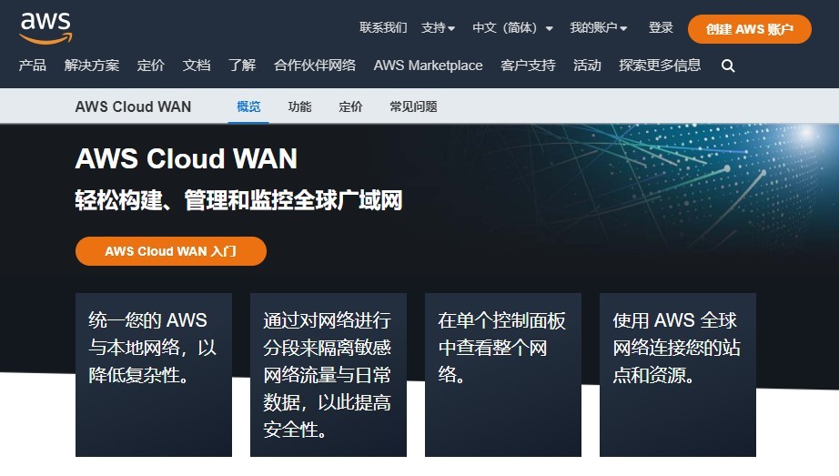 亚马逊云科技全面推出Amazon Cloud WAN
