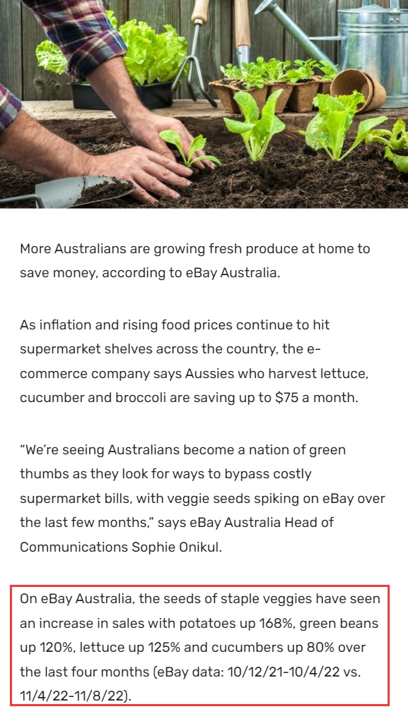 eBay澳大利亚站点蔬菜种子销量激增
