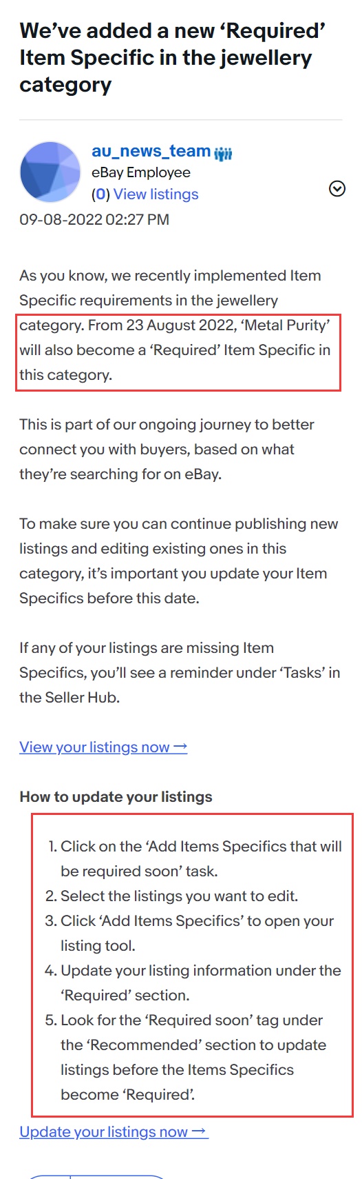eBay澳大利亚站:珠宝类别引入新属性 卖家须提前完成更新