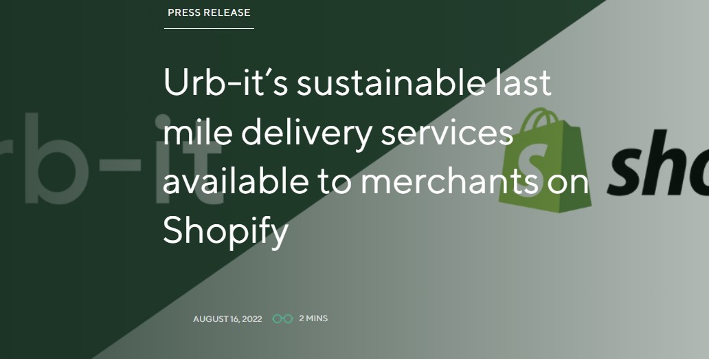 Shopify与法国物流商Urb-it合作完成最后一英里物品交付