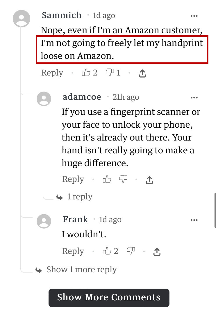 亚马逊在加州全食超市大规模推广掌纹支付Amazon One