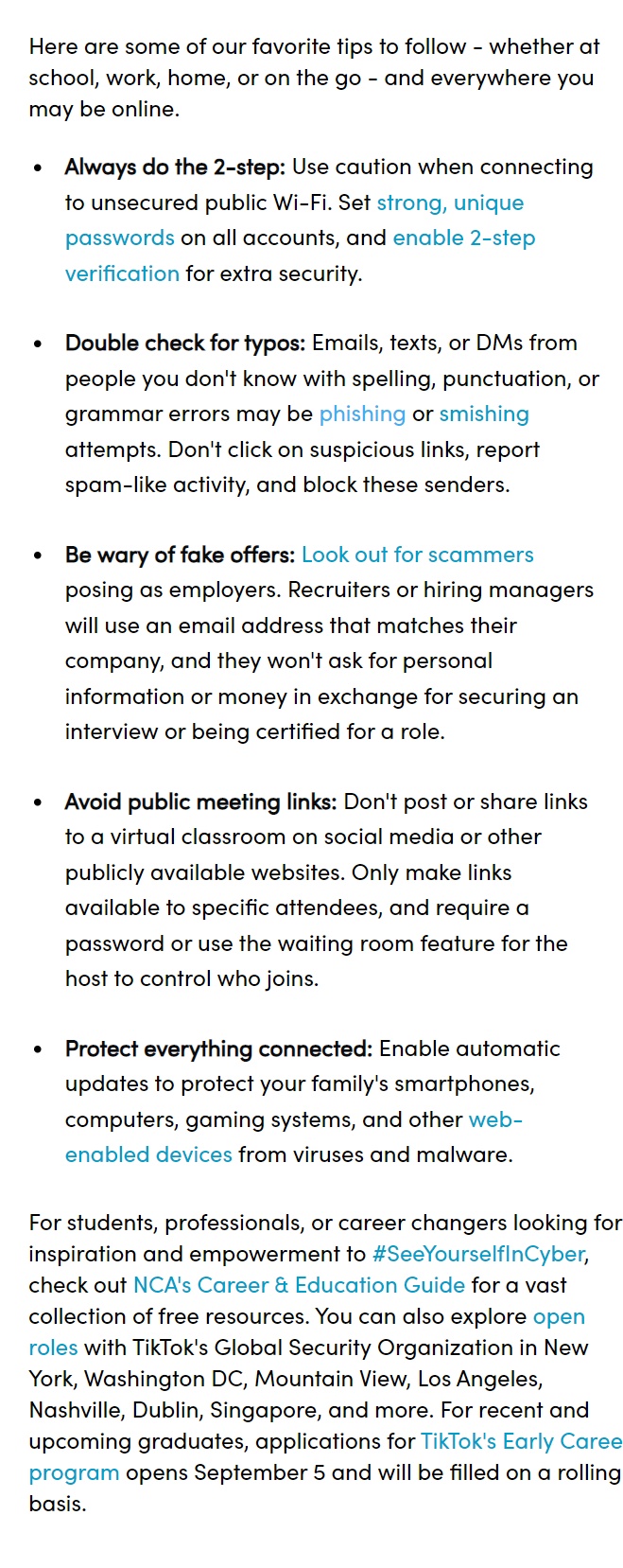 TikTok推出个人网络安全工具包