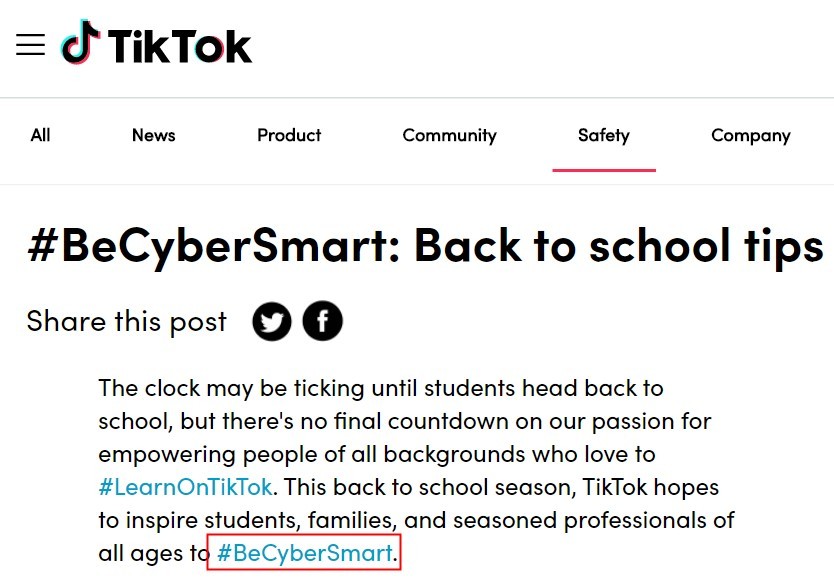 TikTok推出个人网络安全工具包