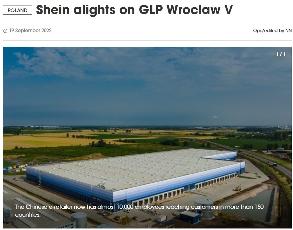 Shein将在波兰开设中欧和东欧配送中心