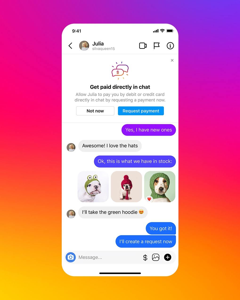 Instagram推出“聊天中支付”功能