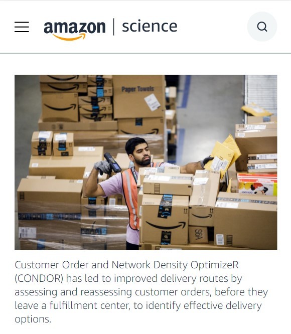 亚马逊推出新算法“Condor” 可优化物流投递路线