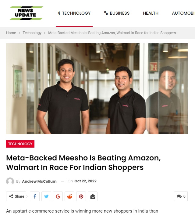 印度社交电商Meesho上半年下载量破亿 超亚马逊和Flipkart