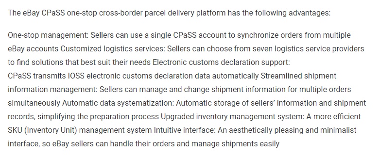 eBay推出一站式寄送平台“CPaSS”