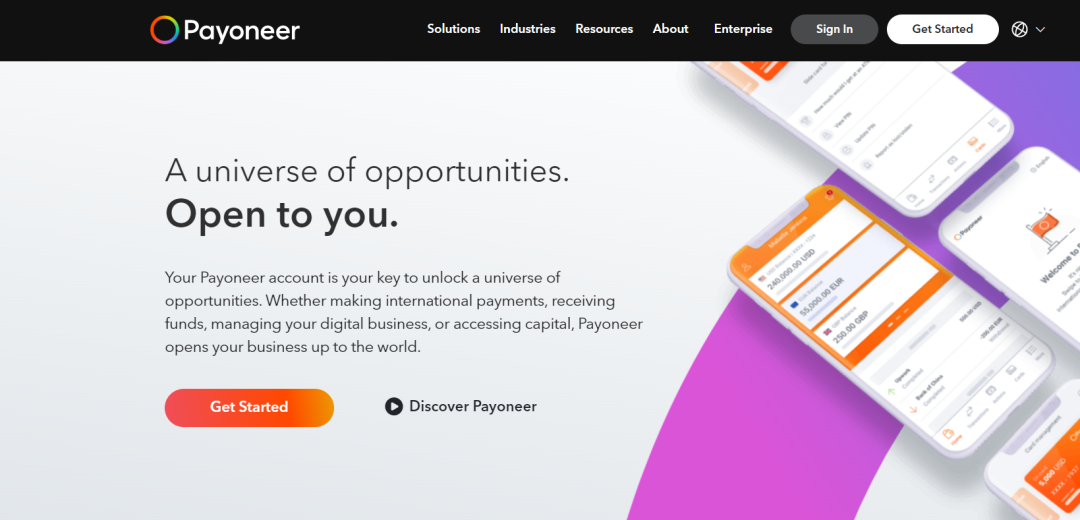 Payoneer派安盈:一站式跨境收款平台